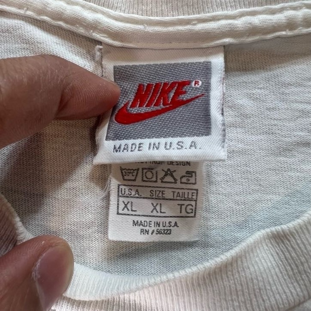 Nike Mens XL Vintage Swoosh T Shirt White Teal USA Single Stitch 90s Graphic - Picture 3 of 12